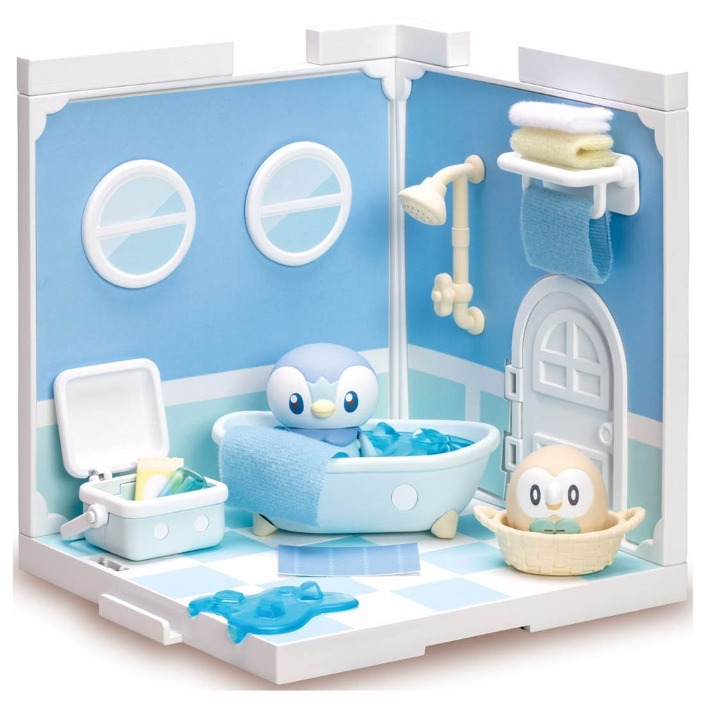 POKEMON POKE PEACE HOUSE BATHROOM PIPLUP AND ROWLET | TAKARA TOMY POKEMON POKE PEACE HOUSE BATHROOM PIPLUP AND ROWLET | TAKARA TOMY